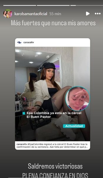 Reacción de Karol Samantha al