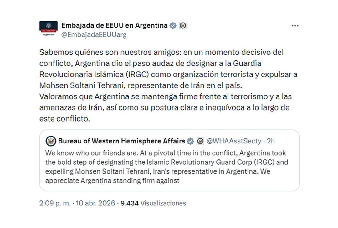 Estados Unidos celebró que Argentina declarara organización terrorista a la Guardia Revolucionaria Islámica y expulsara del país al representante de Irán