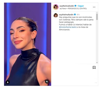 El posteo de Thelma Fardin