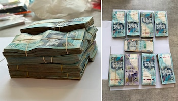 El dinero incautado, S/ 100.000