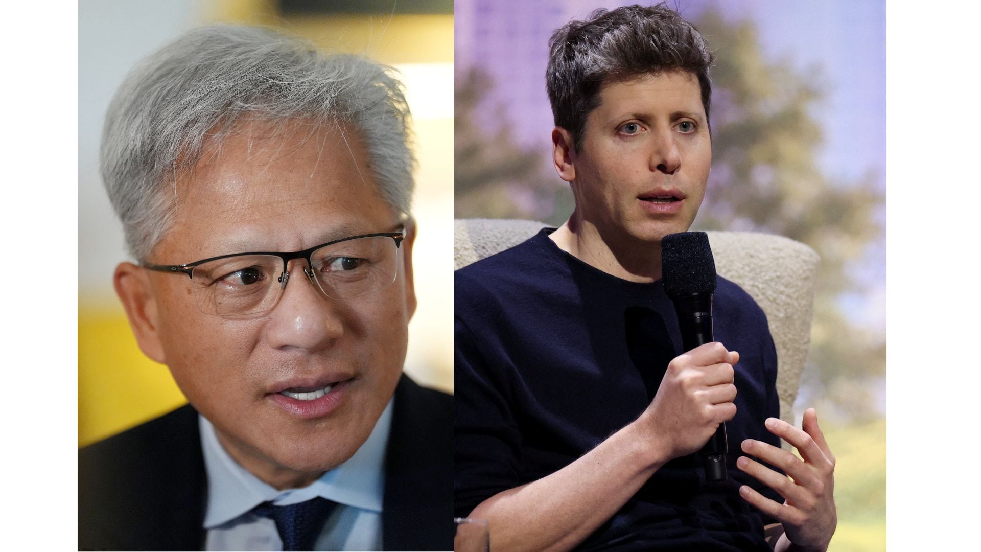 Jensen Huang y Sam Altman han mostrado posiciones diferentes frente a la regulación de la IA. (Jonathan Brady/Pool via REUTERS - REUTERS/Carlos Barria)
