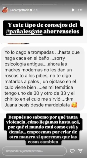 La respuesta de Juana Repetto