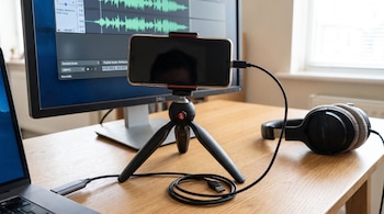 micrófono - celular - PC - programa - tecnología - 20 de agosto