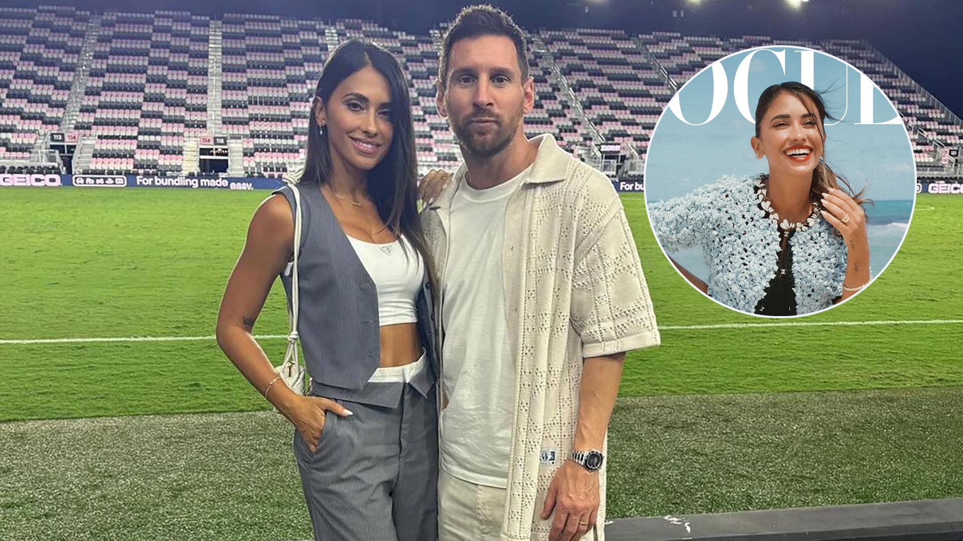 Antonela Roccuzzo y Lionel Messi. La rosarina fue tapa de la revista Vogue y habló de su familia