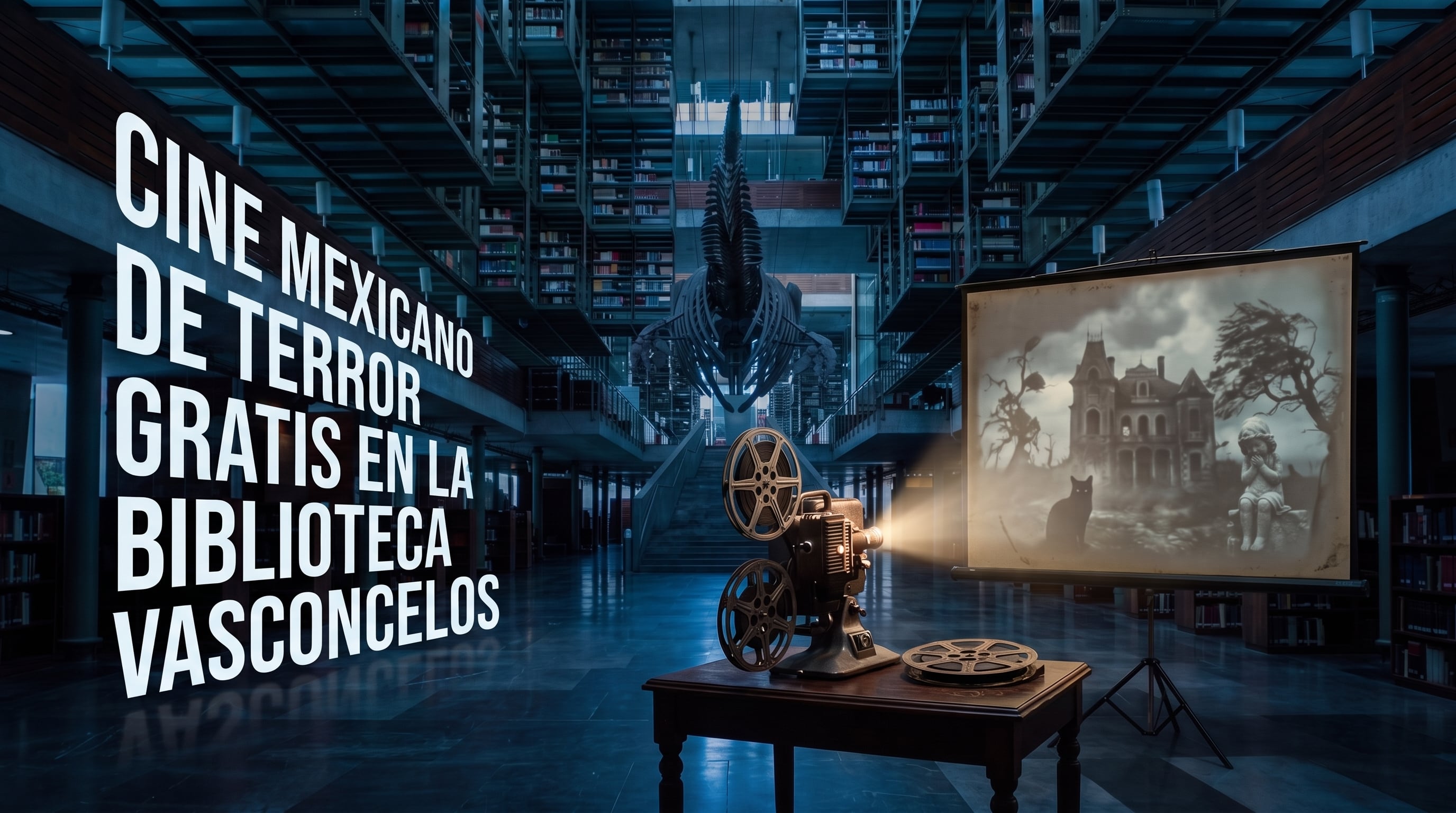 La Biblioteca Vasconcelos celebrará sus 20 años con una serie de funciones de cine mexicano dedicadas al terror y el misterio. (Imagen Ilustrativa Infobae)
