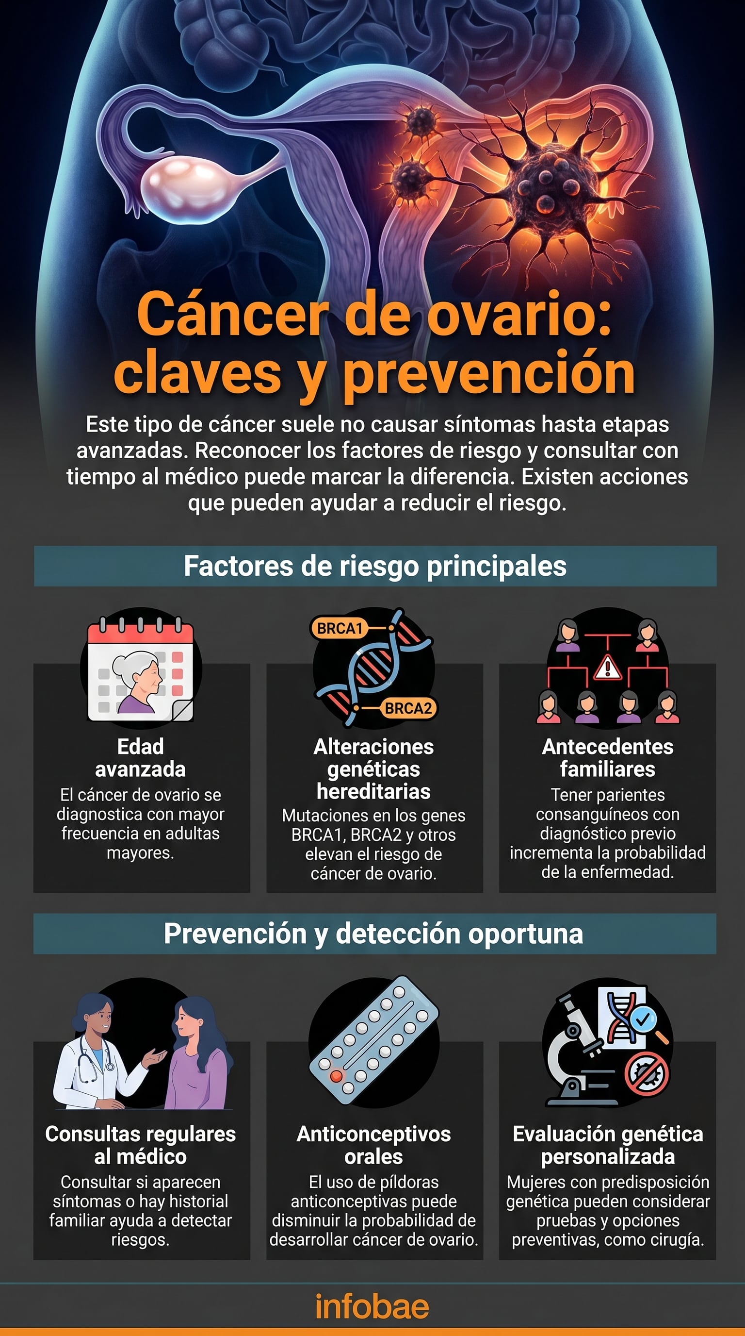 Los síntomas iniciales del cáncer de ovario suelen confundirse con problemas digestivos o urinarios, retrasando la sospecha médica y el diagnóstico (Imagen Ilustrativa Infobae)