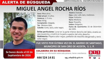 La búsqueda de Miguel Ángel Rocha continuaba en San Ciro de Acosta cuando María de Jesús Vázquez fue asesinada afuera de su domicilio el 23 de septiembre. (Crédito: Comisión Estatal de Búsqueda de Personas)