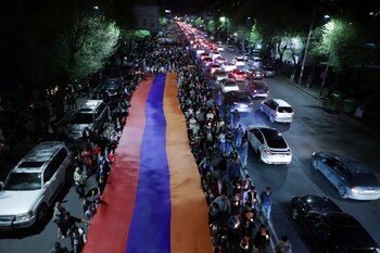 Manifestación armenia en Yerevan, en