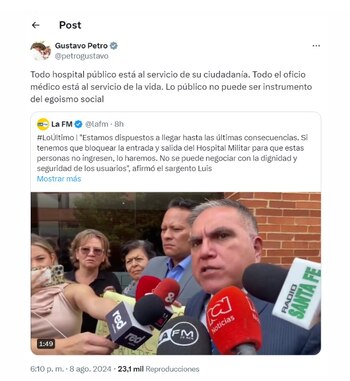 El presidente Gustavo Petro defendió