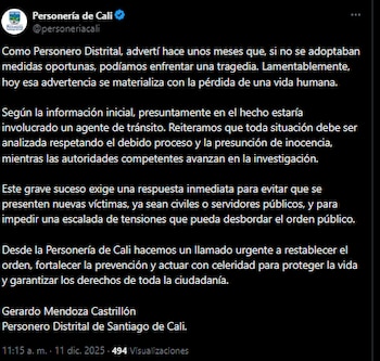 Personería pidió medidas urgentes para