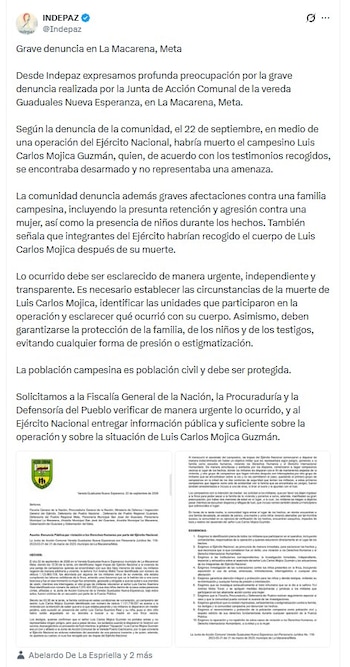 - crédito @Indepaz/X