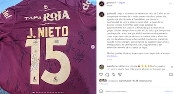 Así fue la despedida de Juan Pablo Nieto del Deportes Tolima, equipo en el que estuvo siete años y fue capitán - crédito @jpnieto15/Instagram