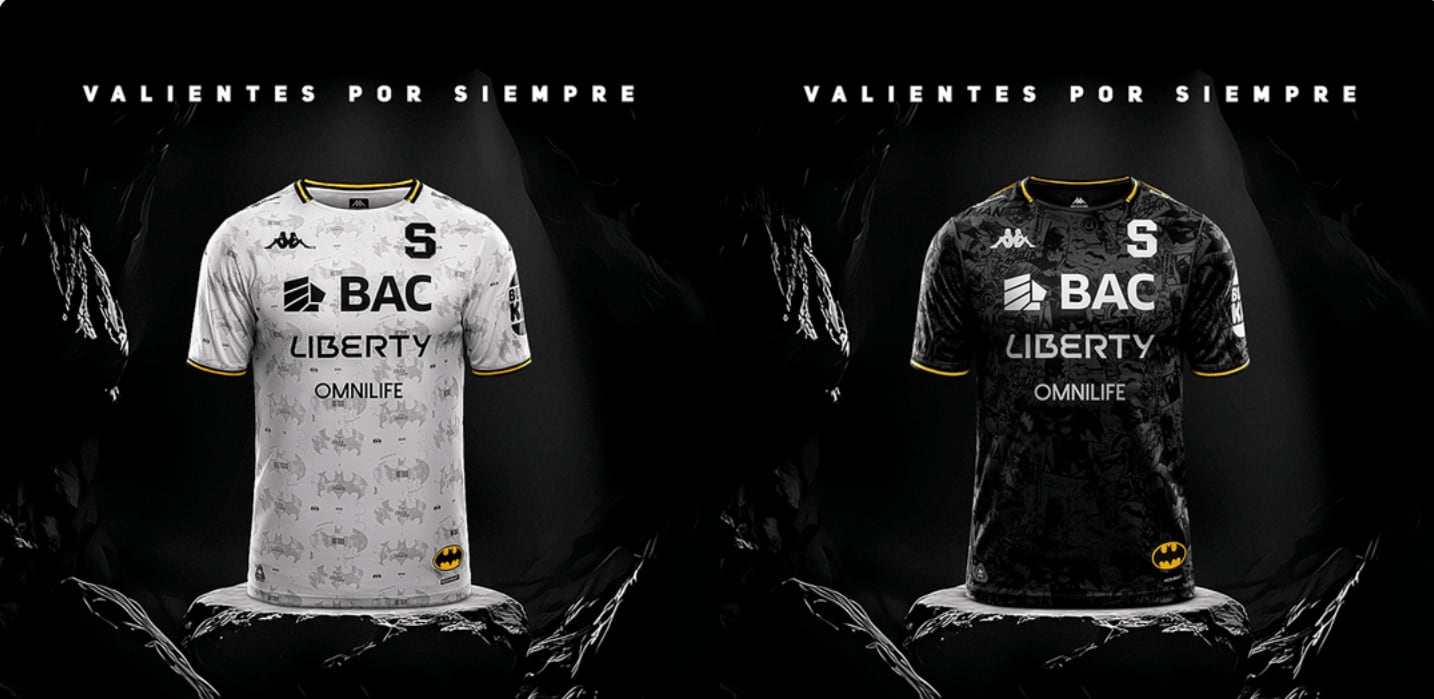 El diseño y la campaña “Valiente por Siempre” buscan resaltar la filosofía de superación del Saprissa y su identificación con los valores de Batman. (Cortesía: Saprissa)