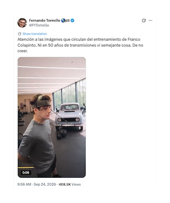 La reacción de Fernando Tornello y Juan Fossaroli al vídeo de Colapinto