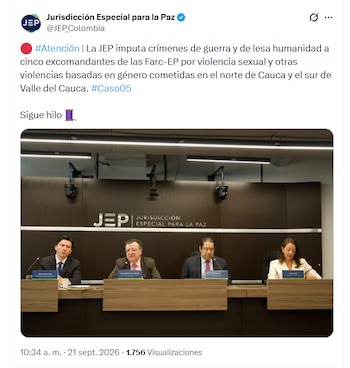 - crédito @JEP_Colombia/X