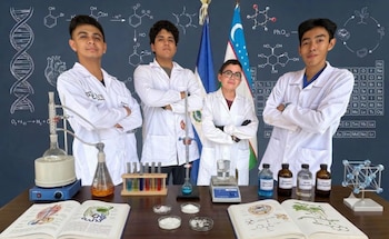El Programa Jóvenes Talento El Salvador obtuvo medallas y menciones honoríficas en la 58ª Olimpiada Internacional de Química IChO 2026 en Taskent, Uzbekistán. (Foto cortesía Programa Jóvenes Talento El Salvador)