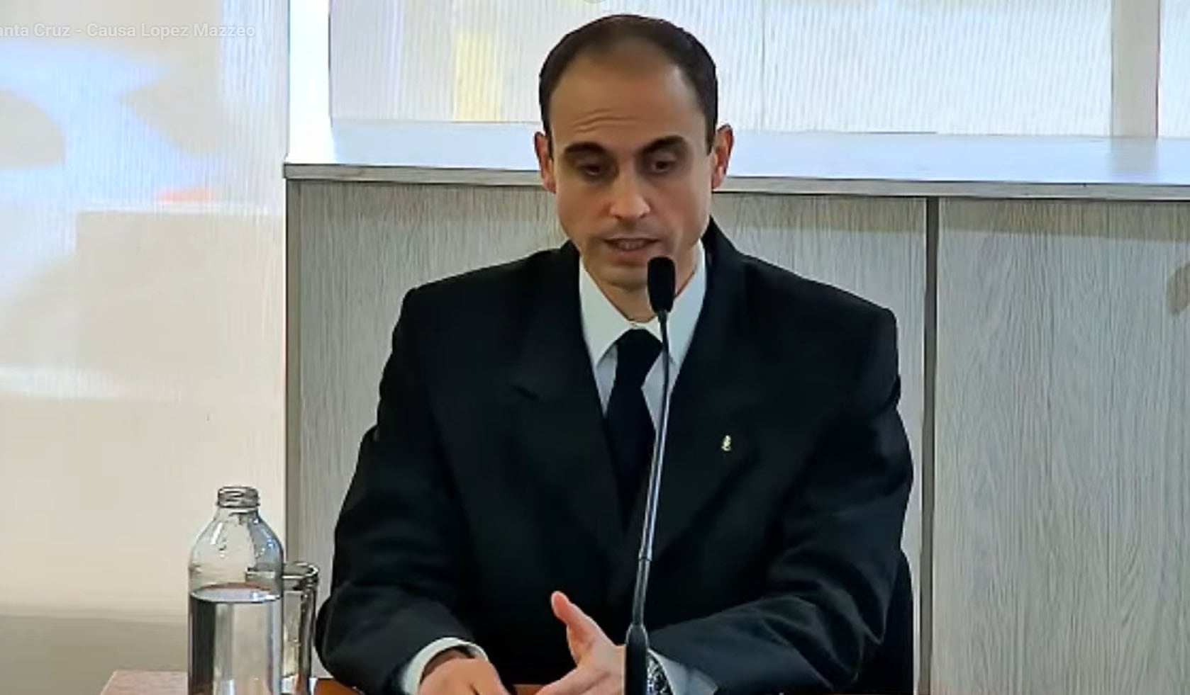 El submarinista Luis Ficossecco declaró en la 13° audiencia del juicio oral por el naufragio del ARA San Juan (Captura de pantalla)