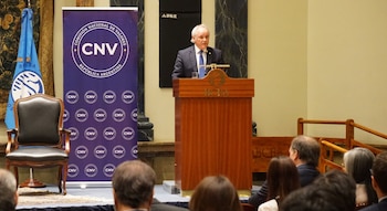 El vicepresidente del BCRA, Vladimir Werning, disertó en la Semana Mundial del Inversor en la Bolsa de Comercio de Buenos Aires.