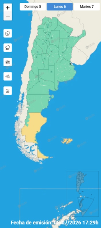 Alerta por viento (SMN)