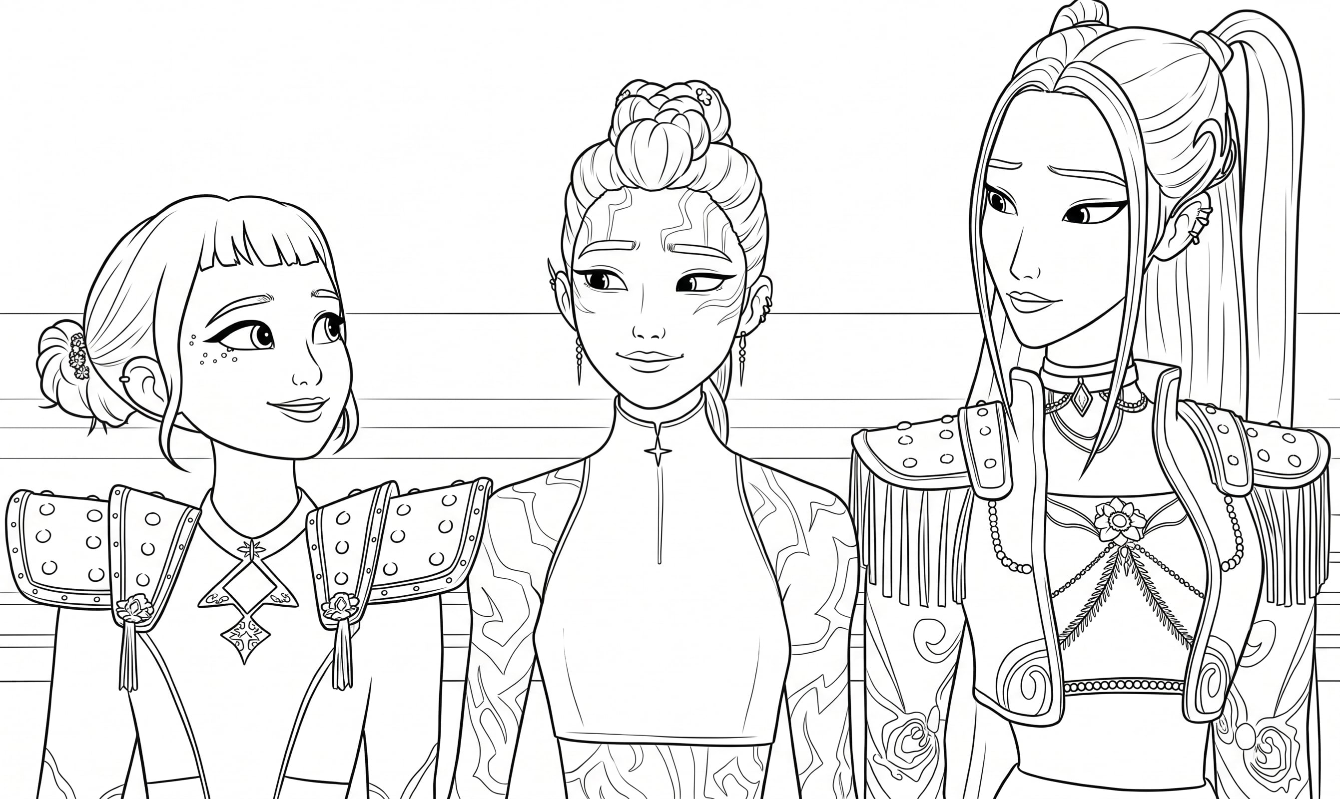 Es clave que en la imagen aparezcan las tres protagonistas de Las Guerreras K-pop. (Foto: Gemini)