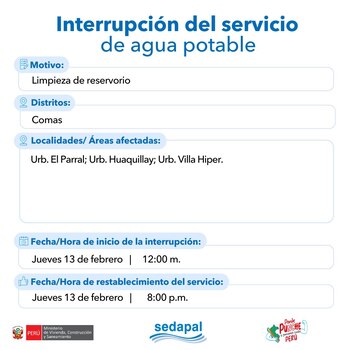 Publicación de Sedapal