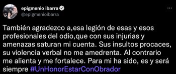 También le mandó un mensaje