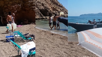 La Guardia Civil busca a cuatro encapuchados que cargaron con garrafas de gasolina una lancha que podría estar vinculada al narcotráfico en una playa a plena luz del día