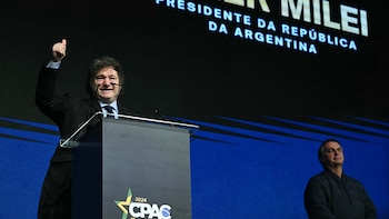 Javier Milei y Jair Bolsonaro en CPAC Brasil