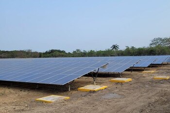 Paneles dentro de un parque