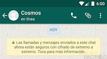 Conversación de WhatsApp con la