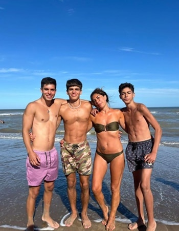 Totaro con Francisco, Luciano y