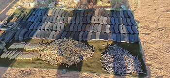 Así encontraron el arsenal bélico.