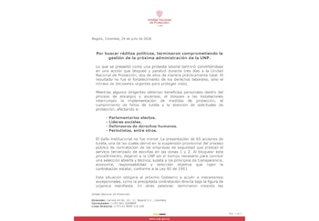 UNP - Comunicado de prensa