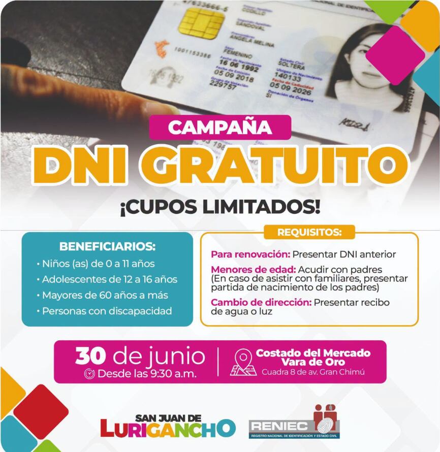 La campaña se llevará a cabo este 30 de junio - Créditos: Municipalidad de San Juan de Lurigancho.