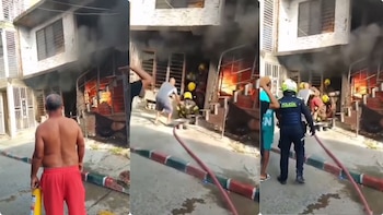 Dos personas fueron rescatadas de un incendio estructural en una vivienda en Cali: los bomberos los sacaron de entre las llamas