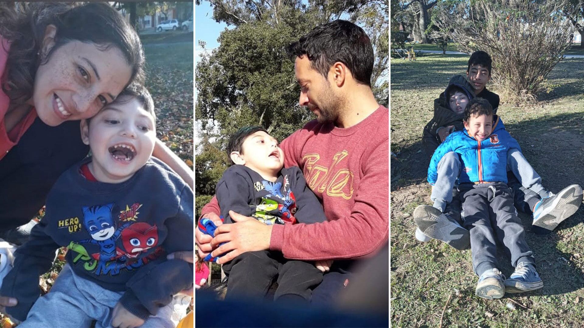 Noah con sus padres y hermanos