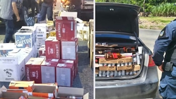 Incautan más de 6,400 unidades de licores y bebidas energéticas de presunto contrabando en Costa Rica