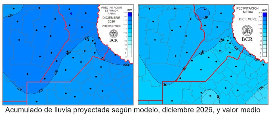 Acumulación de agua proyectada por el BCR