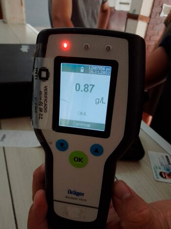 El automovilista tenía 0,87 gramos