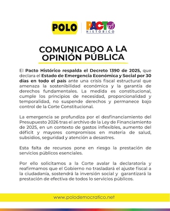 El Pacto Histórico respaldó la