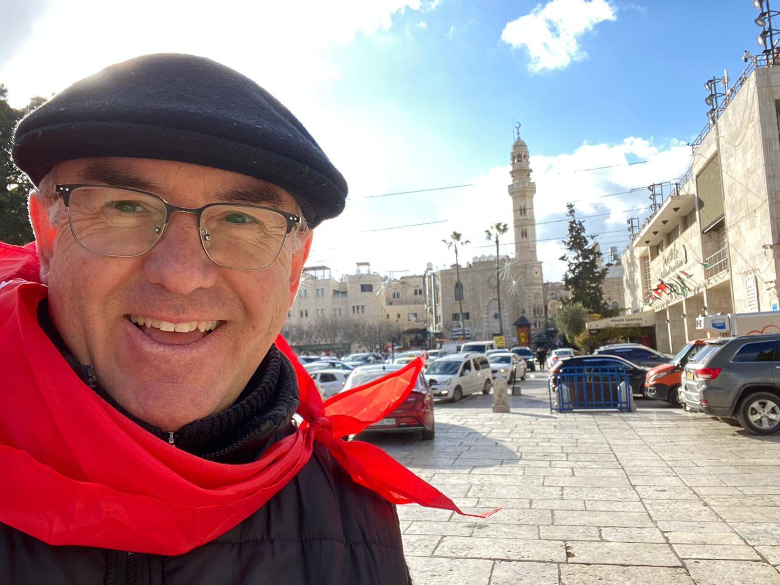 El sacerdote Antonio Cobo, durante su peregrinación a Jerusalén. (Cedida)