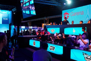 Fotografía cedida este 24 de octubre del 2021 por Garena, que muestra una vista general de un torneo de Free Fire en Latinoamérica. EFE/Garena