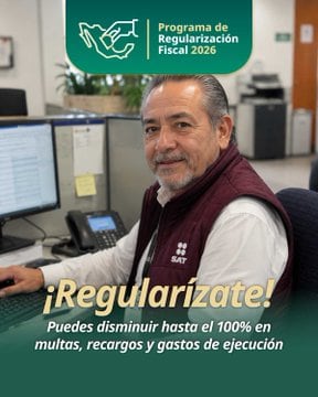 El Programa de Regularización Fiscal del SAT en México ofrece reducciones de hasta el 100 % en multas, recargos y gastos de ejecución. (SAT/Redes sociales)