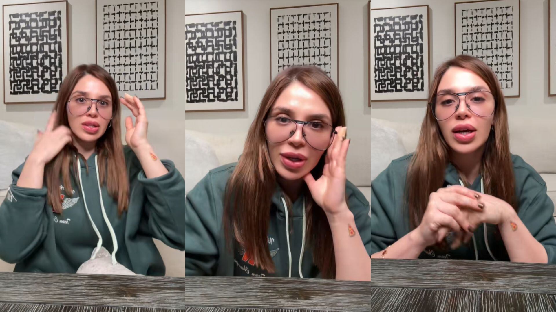 Emma Coronel  apuesta por un tono de cabello chocolate brillante que resalta su sus facciones. (Captura de pantalla)