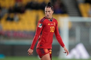 Jenni Hermoso durante el Mundial (AP Foto/John Cowpland, Archivo)