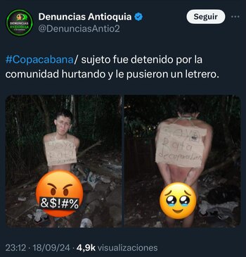 El sujeto se veía golpeado