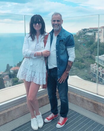 Romina Pereiro y Jorge Rial, en unas vacaciones que hicieron meses después de su casamiento