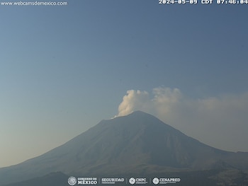 Así amaneció hoy el volcán