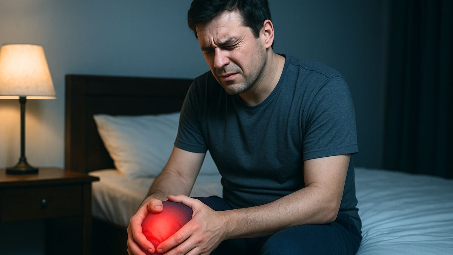 Alternar la aplicación de calor y frío en la rodilla contribuye a disminuir la inflamación y el dolor durante la noche (Imasgen Ilustrativa Infobae)