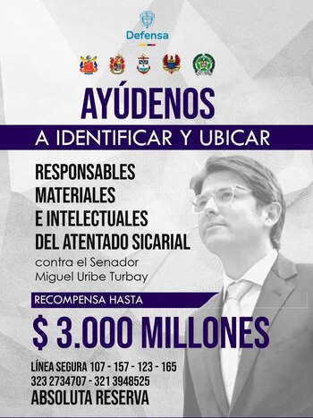 Autoridades ofrecen hasta 3.000 millones